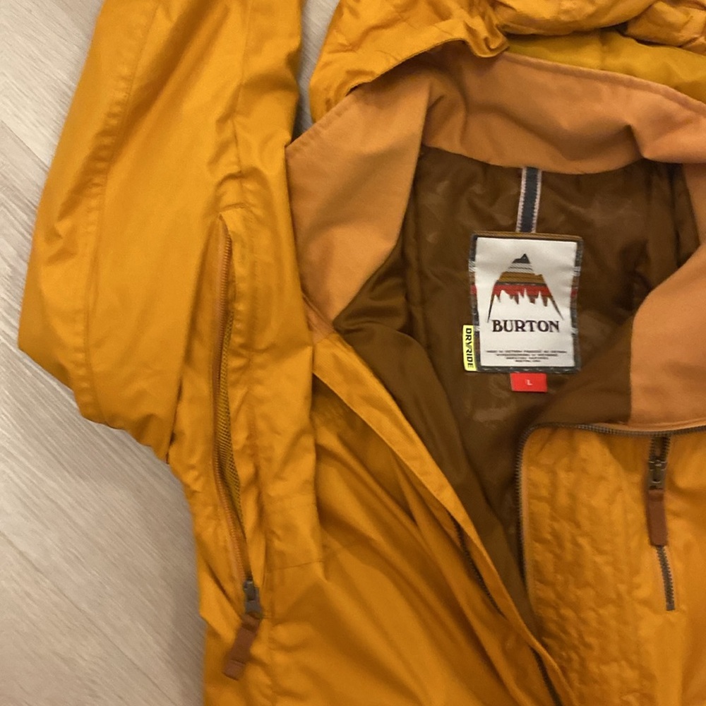 Burton Dry Ride Mustard Yellow Hooded Jacket - Picture 6 of 8